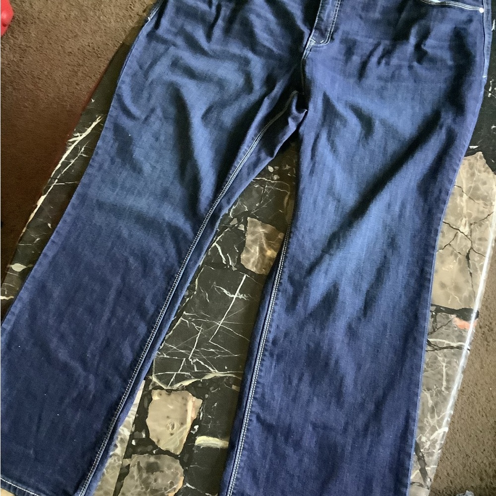 Seven7 Women’s Dark Wash boot cut crystal embellished pocket plus size jeans 26